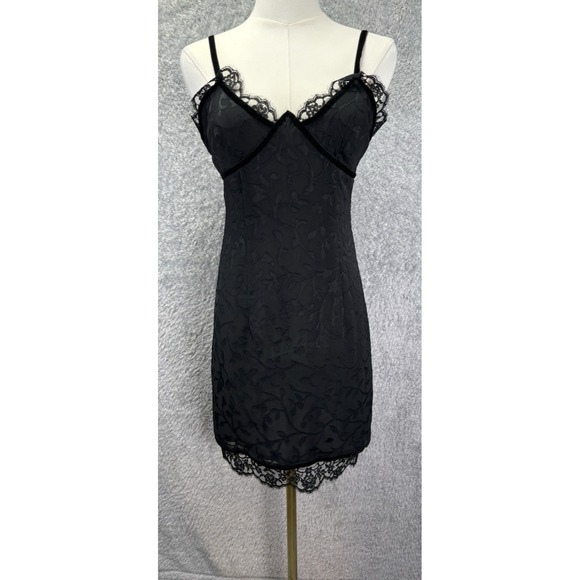 YL by Yair Dresses & Skirts - Vintage 90s YL by Yair Black Lace Slip Dress Women's Size 2 Mini Sleeveless LBD